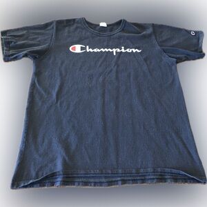 Vintage Champion Heavy Weight Reverse Weave Short Sleeve Black T-Shirt 2XL XXL